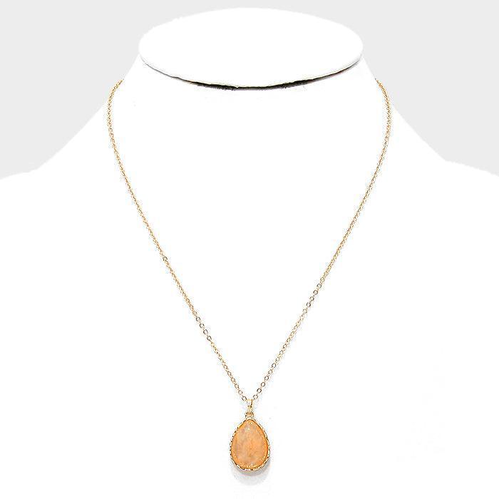 Peach Natural stone pendant necklace - Jewelry Store by Erik Rayo