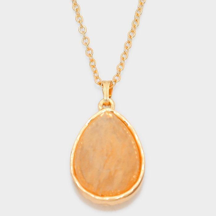 Peach Natural stone pendant necklace - Jewelry Store by Erik Rayo