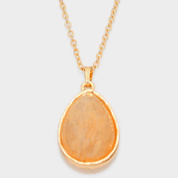 Peach Natural stone pendant necklace