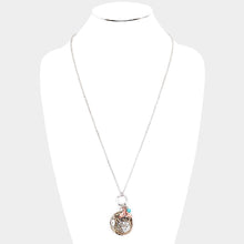 Load image into Gallery viewer, Silver Metal Mermaid Round Pendant Whale Tail Charm Necklace
