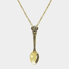 Load image into Gallery viewer, Gold COURAGE _ Classic Pattern Spoon Pendant Necklace
