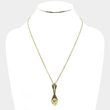 Load image into Gallery viewer, Gold FAITH _ Classic Pattern Spoon Pendant Necklace
