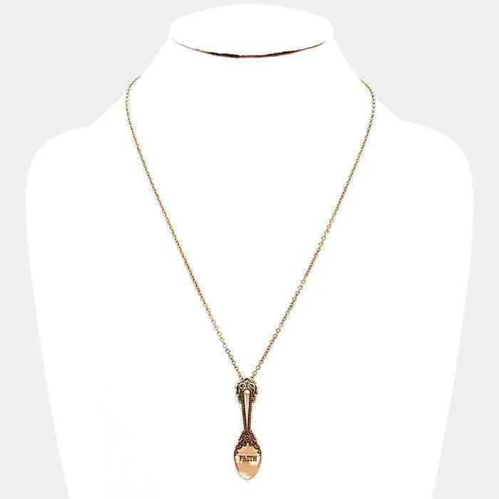 FAITH _ Classic Pattern Spoon Pendant Necklace - Jewelry Store by Erik Rayo