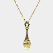 Load image into Gallery viewer, Gold BRAVE _ Classic Pattern Spoon Pendant Necklace
