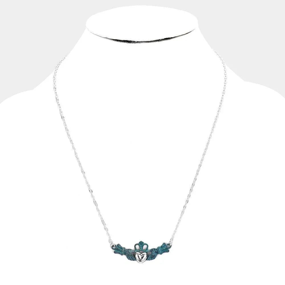 Silver Metal Claddagh Pendant Necklace - Jewelry Store by Erik Rayo