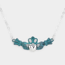 Load image into Gallery viewer, Silver Metal Claddagh Pendant Necklace
