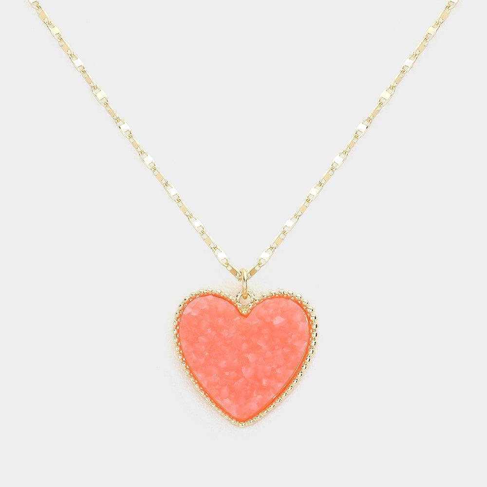 Druzy Heart Pendant Necklace - Jewelry Store by Erik Rayo