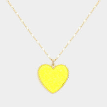 Load image into Gallery viewer, Yellow Druzy Heart Pendant Necklace
