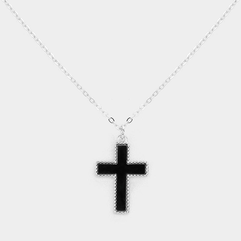 Silver Cross Pendant Necklace