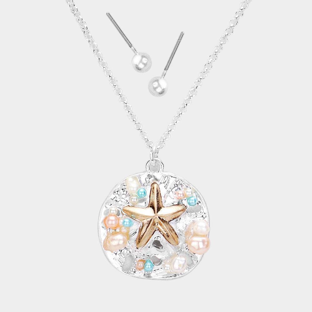 Silver Pearl Starfish Pendant Necklace - Jewelry Store by Erik Rayo