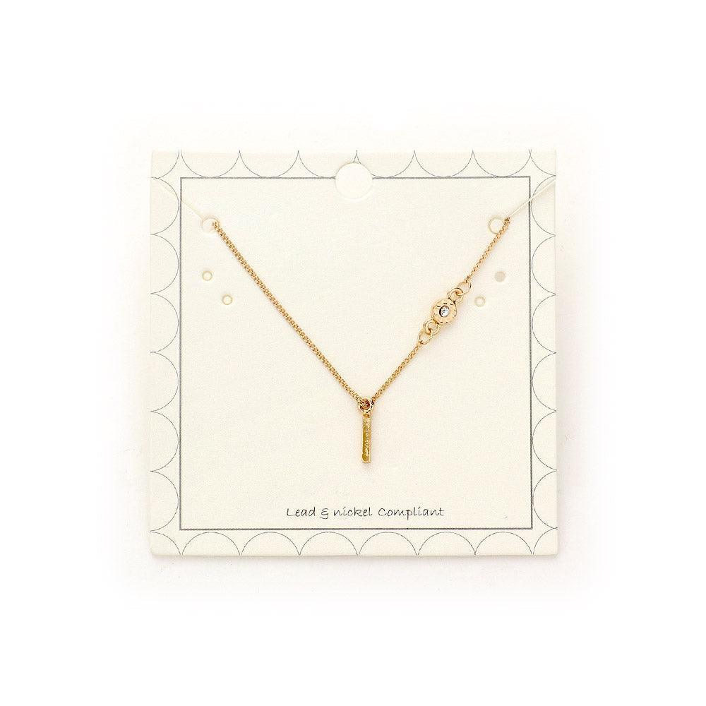 Gold 'L' small letter monogram pendant necklace with crystal - Jewelry Store by Erik Rayo