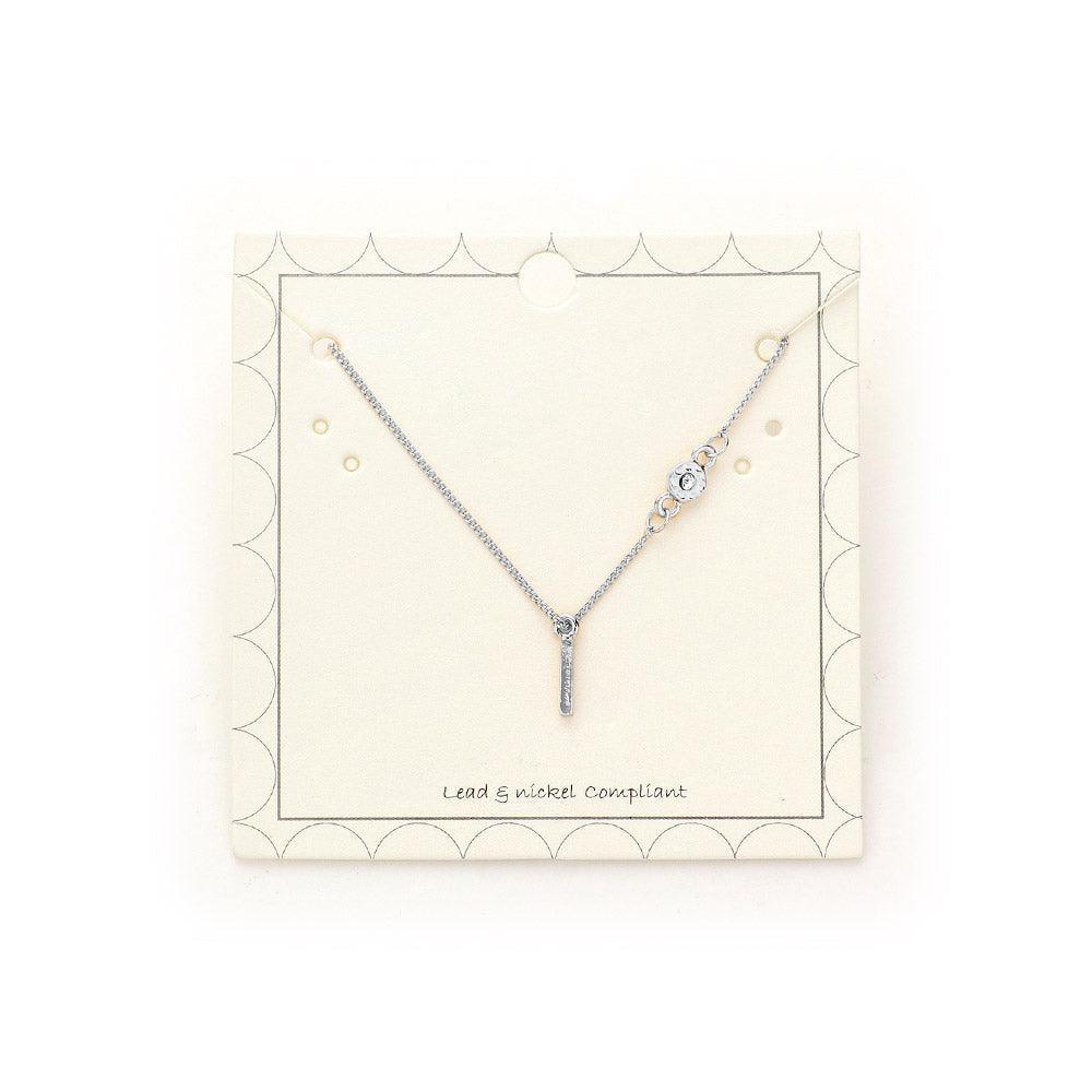'L' small letter monogram pendant necklace with crystal - Jewelry Store by Erik Rayo