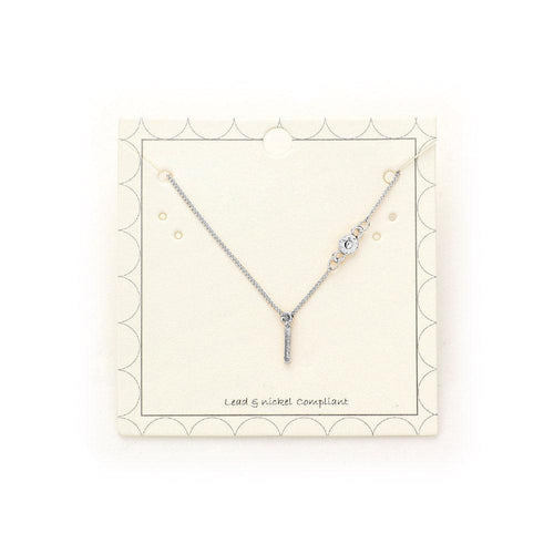 'L' small letter monogram pendant necklace with crystal - Jewelry Store by Erik Rayo