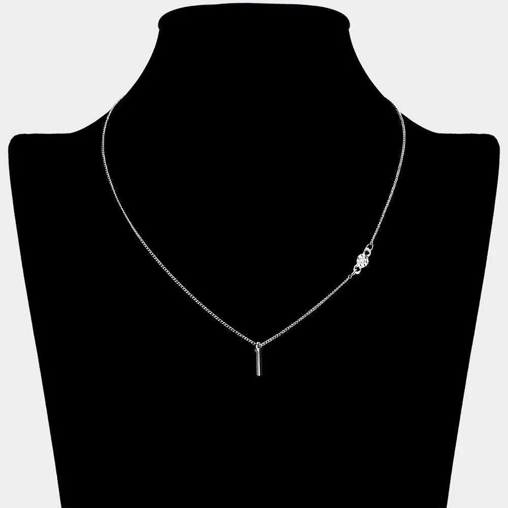 'L' small letter monogram pendant necklace with crystal - Jewelry Store by Erik Rayo