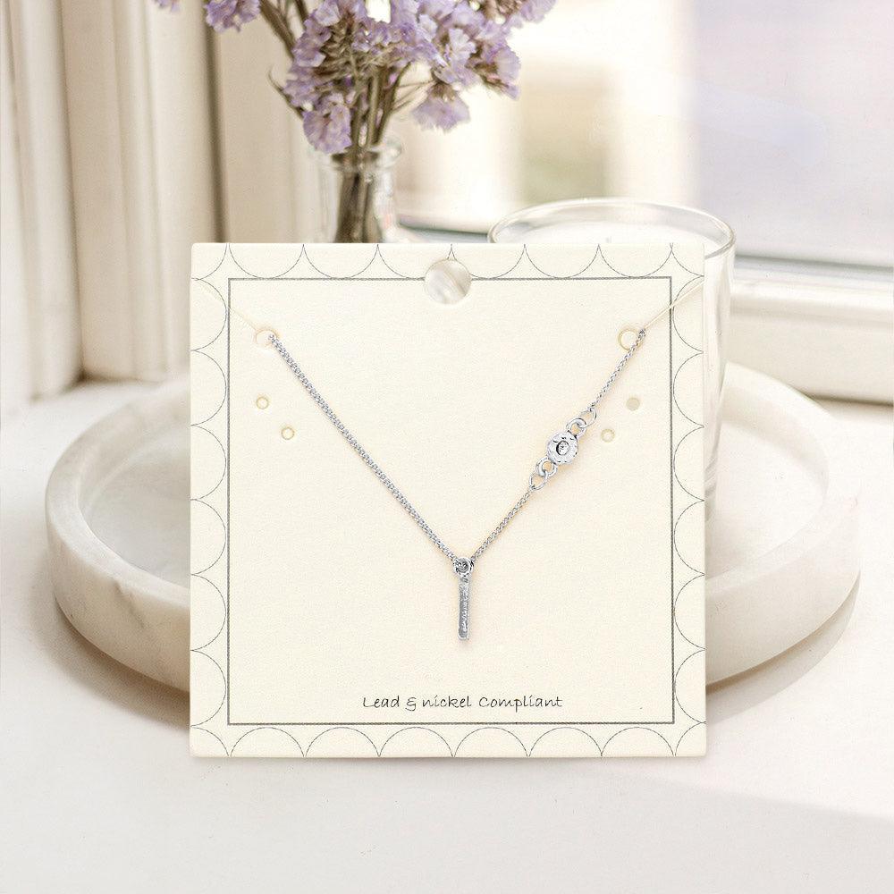 'L' small letter monogram pendant necklace with crystal - Jewelry Store by Erik Rayo