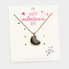 Load image into Gallery viewer, Gold Antique Plated Heart Pendant Necklace
