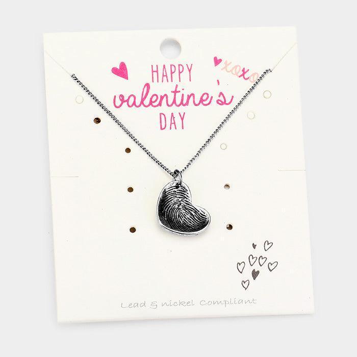 Silver Antique Plated Heart Pendant Necklace - Jewelry Store by Erik Rayo