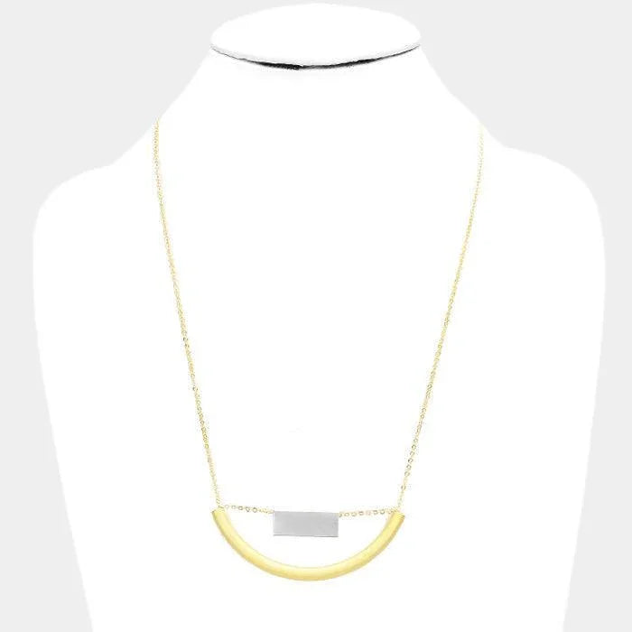 Gold Geometric Metal Pendant Necklace - Jewelry Store by Erik Rayo