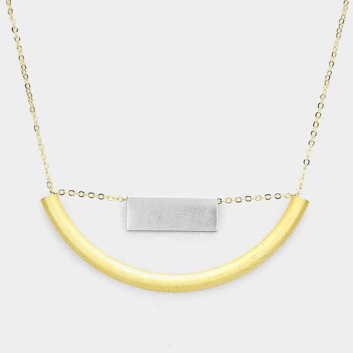 Gold Geometric Metal Pendant Necklace - Jewelry Store by Erik Rayo
