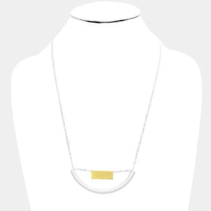 Silver Geometric Metal Pendant Necklace - Jewelry Store by Erik Rayo