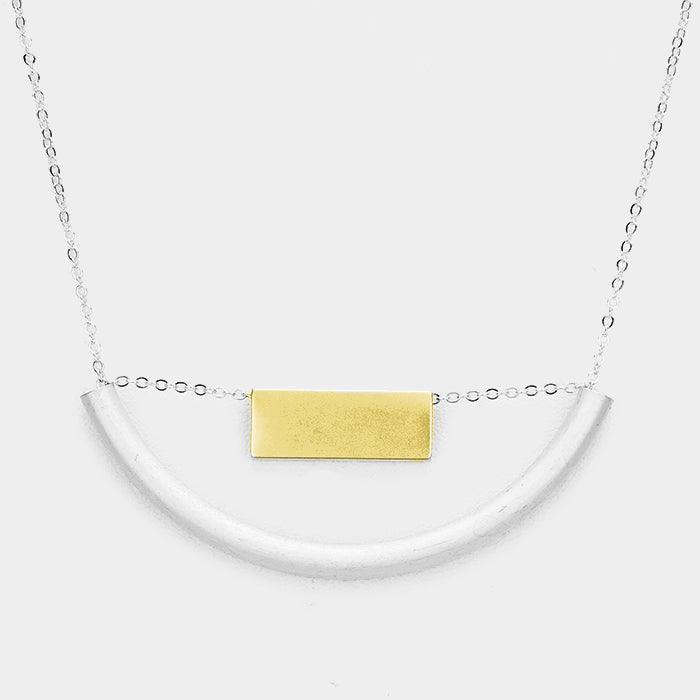 Silver Geometric Metal Pendant Necklace - Jewelry Store by Erik Rayo