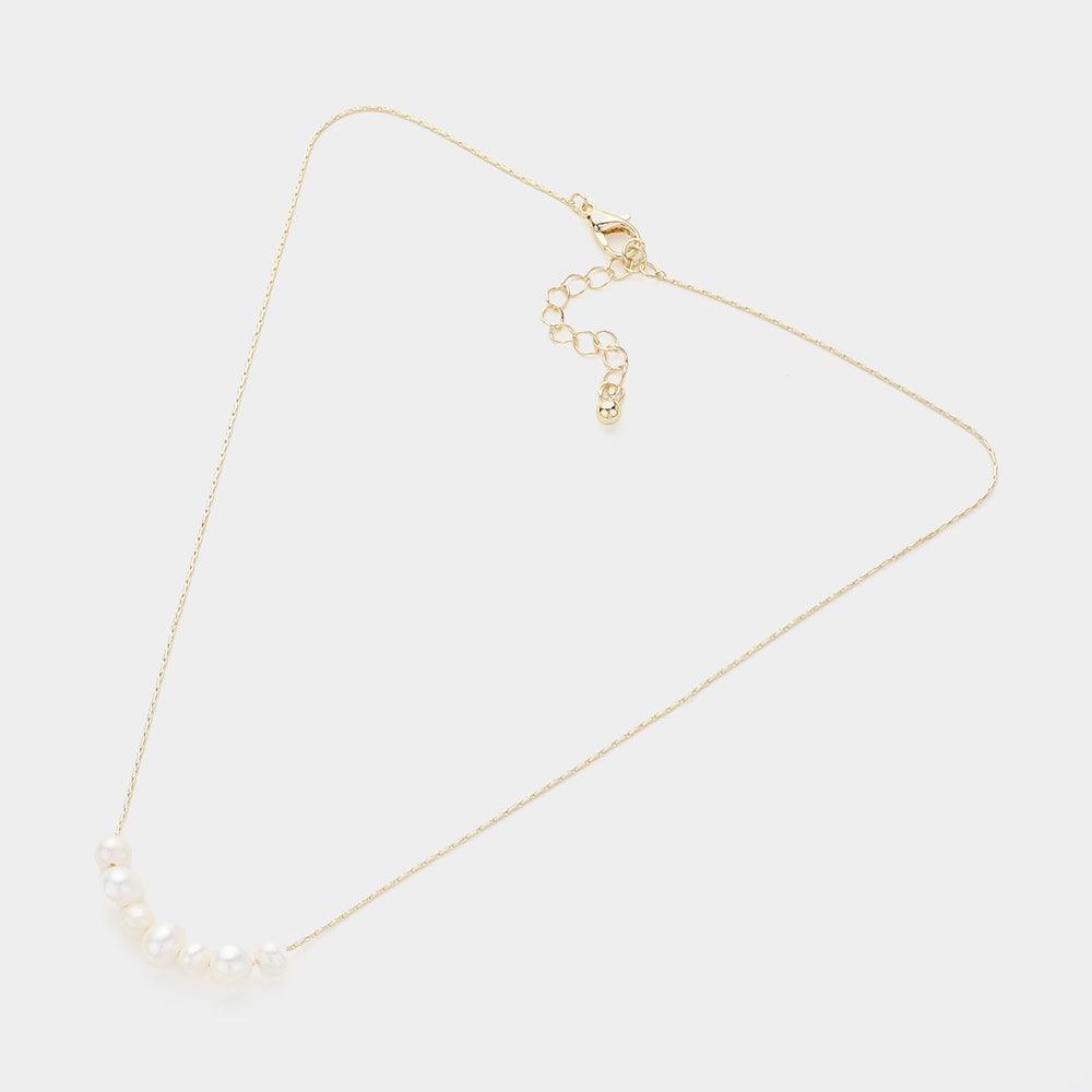 White Pearl Beaded Pendant Necklace - Jewelry Store by Erik Rayo