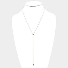 Load image into Gallery viewer, Rose Gold Gold Dipped Drop Metal Teardrop Pendant Y Necklace
