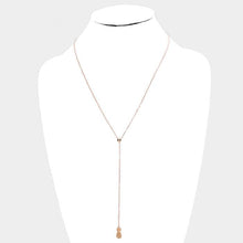 Load image into Gallery viewer, Rose Gold Gold Dipped Metal Pineapple Drop Pendant Y Necklace
