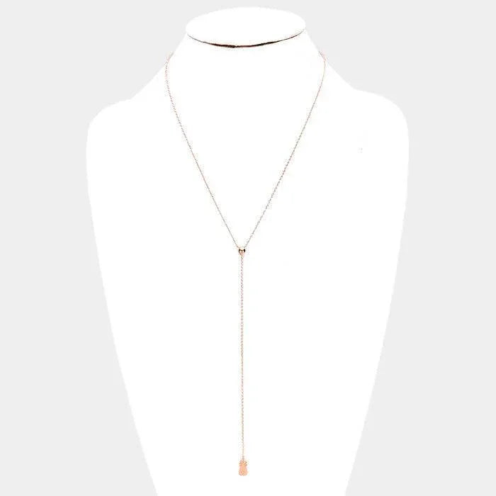 Rose Gold Gold Dipped Drop Metal Pineapple Pendant Y Necklace - Jewelry Store by Erik Rayo