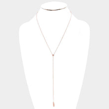 Load image into Gallery viewer, Rose Gold Gold Dipped Drop Metal Feather Pendant Y Necklace
