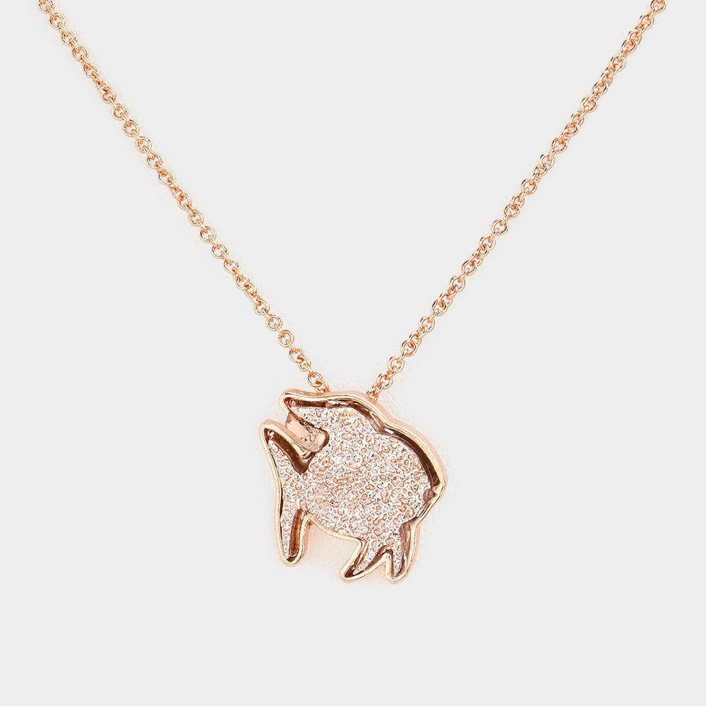 Rose Gold Faux Druzy Fish Pendant Necklace - Jewelry Store by Erik Rayo