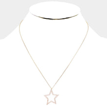 Load image into Gallery viewer, Gold Gold Dipped Cubic Zirconia Open Star Pendant Necklace
