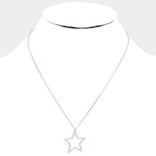 Load image into Gallery viewer, Rose Gold Gold Dipped Cubic Zirconia Open Star Pendant Necklace
