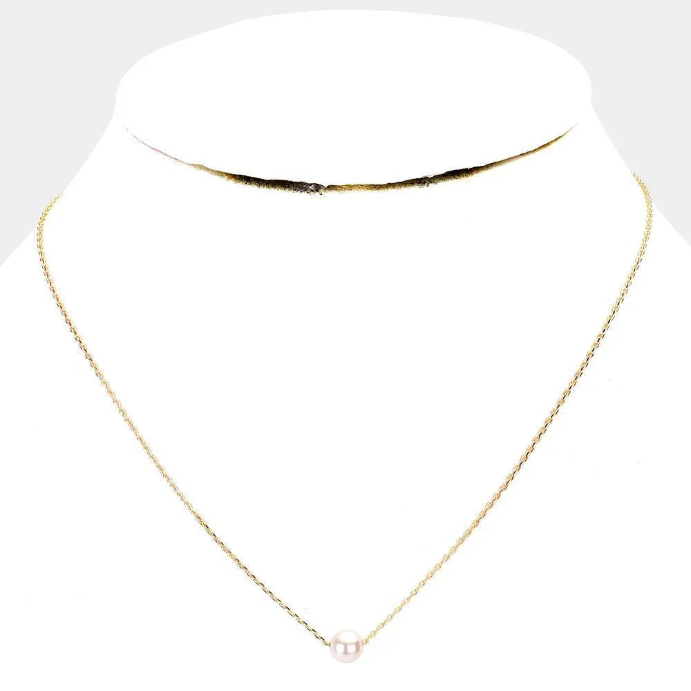 Gold Gold Dipped 6 mm Pearl Pendant Necklace - Jewelry Store by Erik Rayo