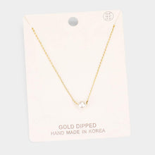 Load image into Gallery viewer, Gold Gold Dipped 6 mm Pearl Pendant Necklace
