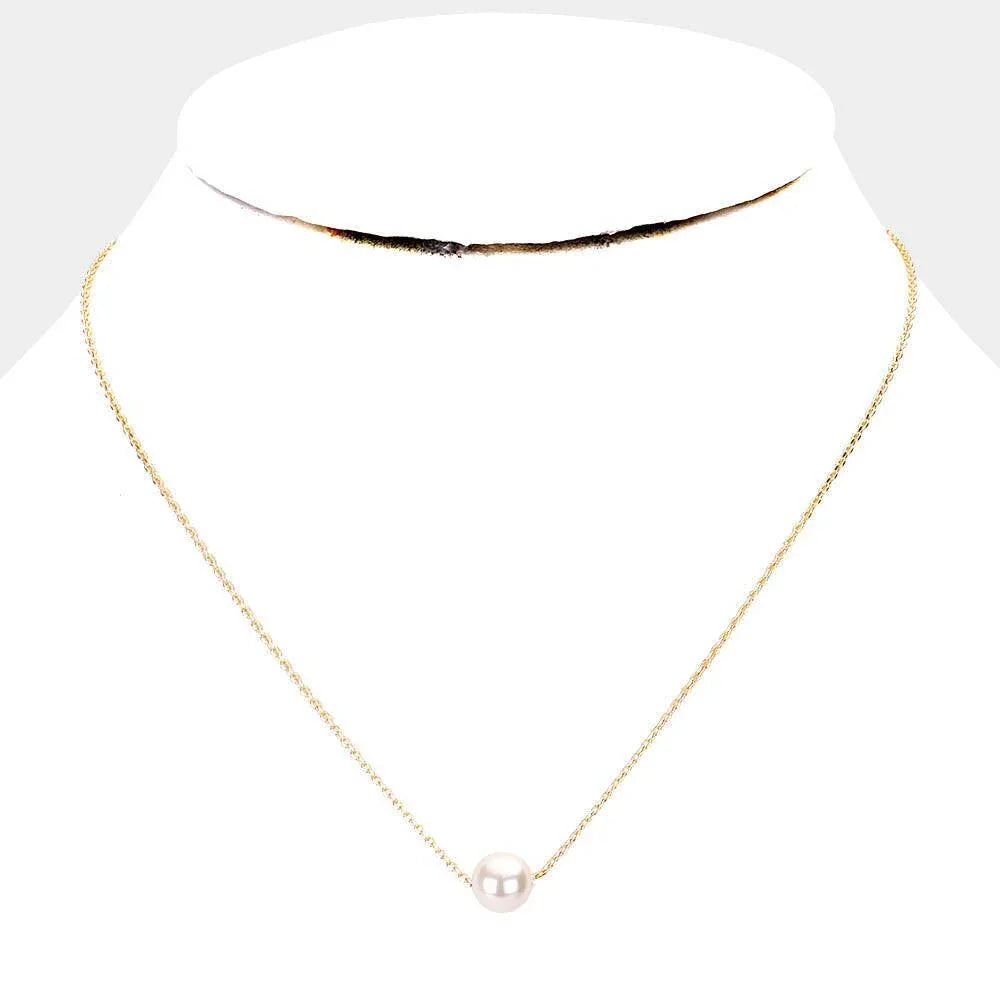 Gold Gold Dipped 8 mm Pearl Pendant Necklace - Jewelry Store by Erik Rayo