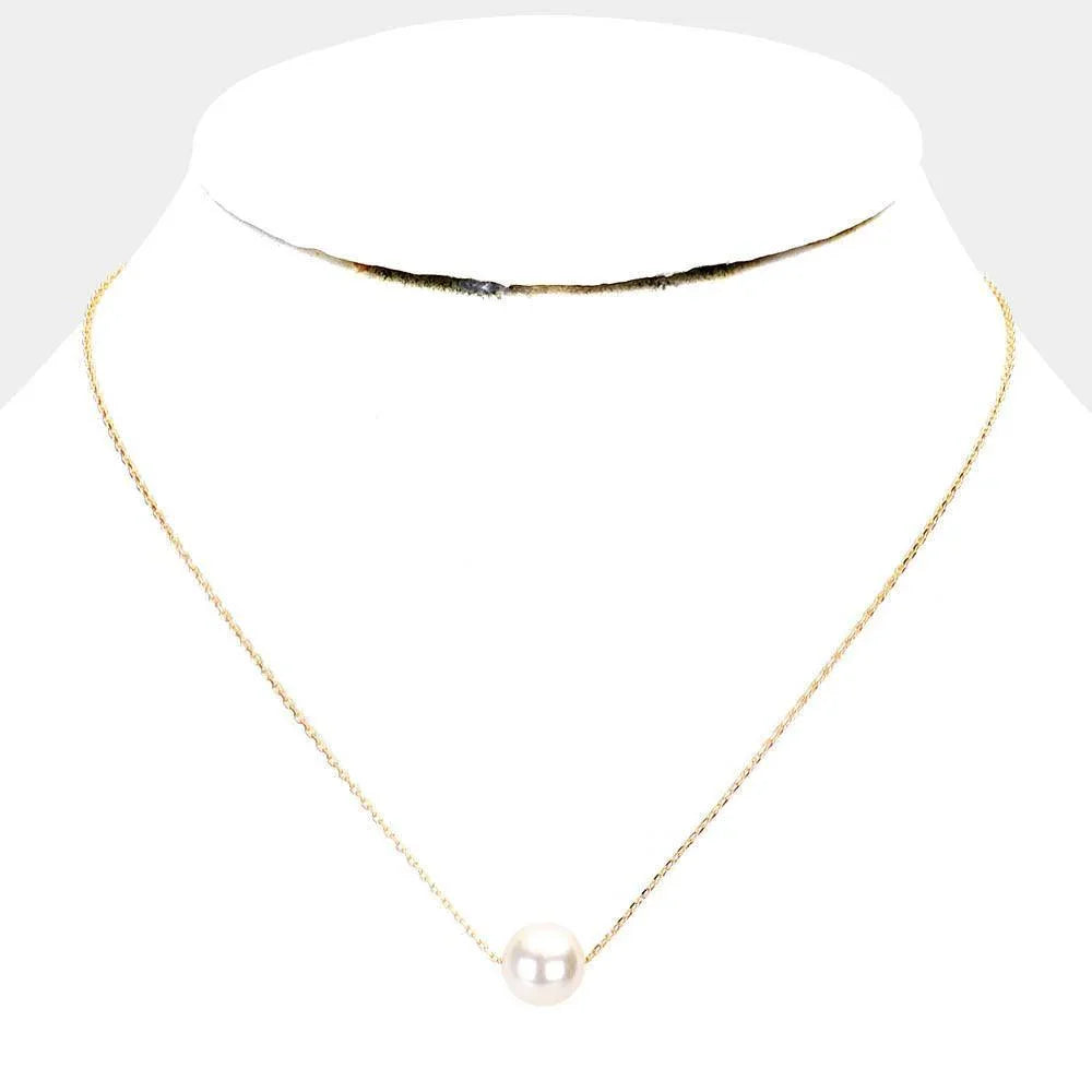 Gold Gold Dipped 10 mm Pearl Pendant Necklace - Jewelry Store by Erik Rayo