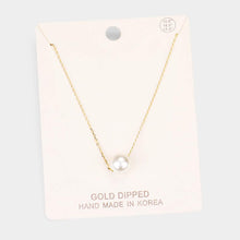 Load image into Gallery viewer, Gold Gold Dipped 10 mm Pearl Pendant Necklace
