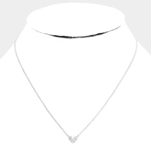 Load image into Gallery viewer, Gold White Gold Dipped Cubic Zirconia Heart Pendant Necklace
