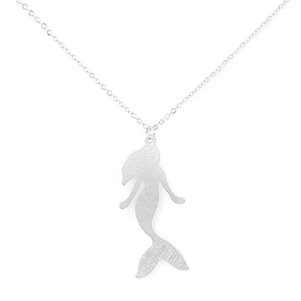 Silver Brass Metal Mermaid Pendant Necklace - Jewelry Store by Erik Rayo