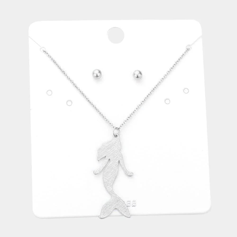 Silver Brass Metal Mermaid Pendant Necklace - Jewelry Store by Erik Rayo