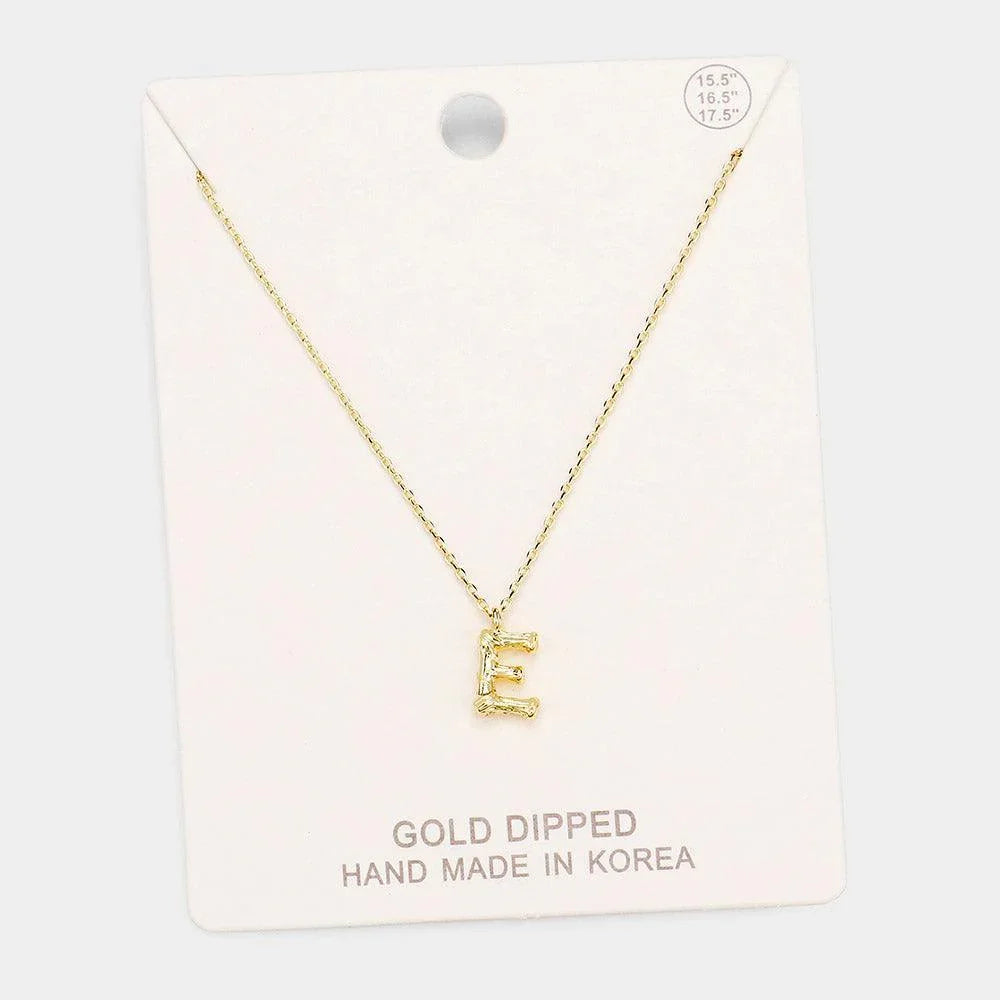 Gold Gold Dipped Monogram Metal Pendant Necklace - Jewelry Store by Erik Rayo