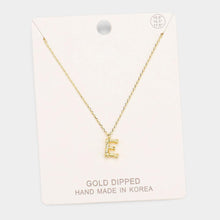 Load image into Gallery viewer, Gold Gold Dipped Monogram Metal Pendant Necklace
