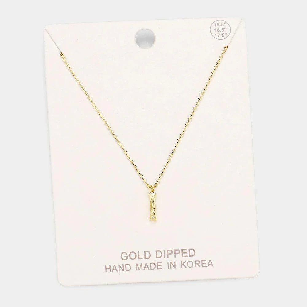 Gold Gold Dipped Monogram Metal Pendant Necklace - Jewelry Store by Erik Rayo