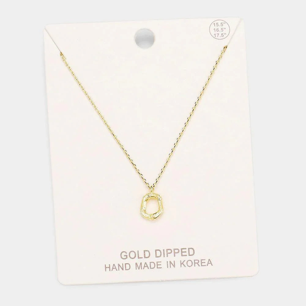Gold Gold Dipped Monogram Metal Pendant Necklace - Jewelry Store by Erik Rayo