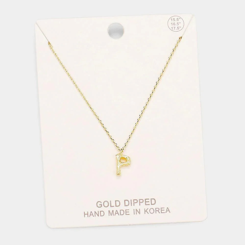 Gold Gold Dipped Monogram Metal Pendant Necklace - Jewelry Store by Erik Rayo