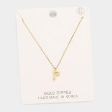 Load image into Gallery viewer, Gold Gold Dipped Monogram Metal Pendant Necklace
