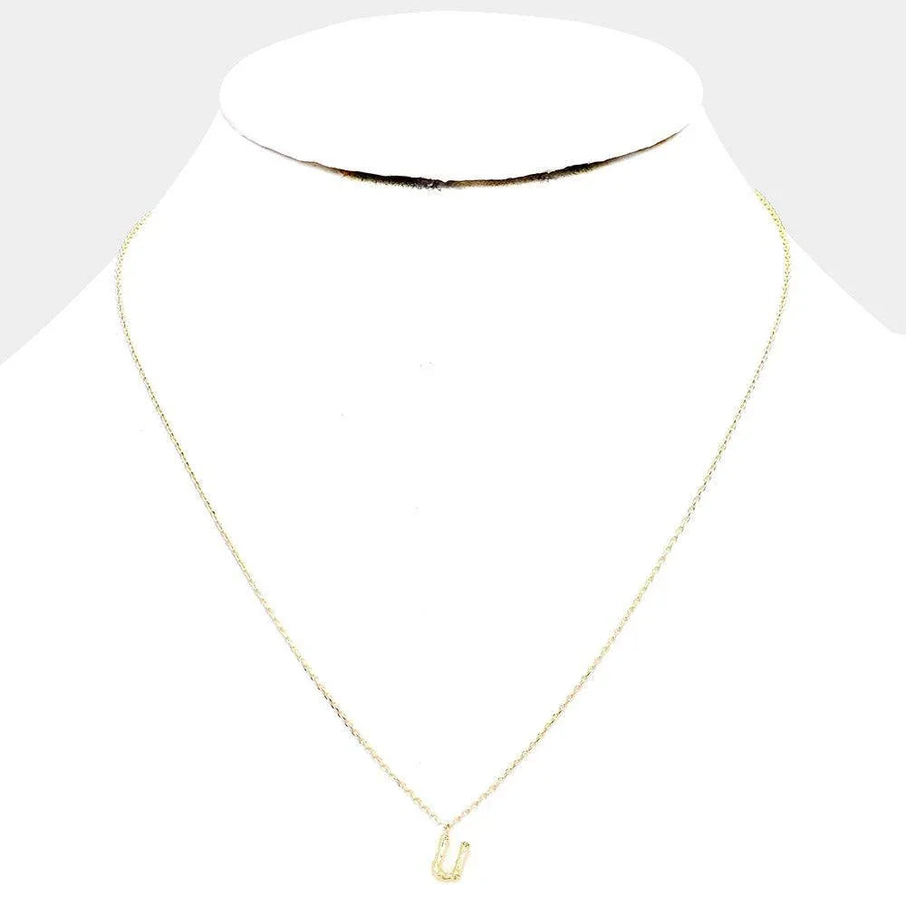 Gold Gold Dipped Monogram Metal Pendant Necklace - Jewelry Store by Erik Rayo