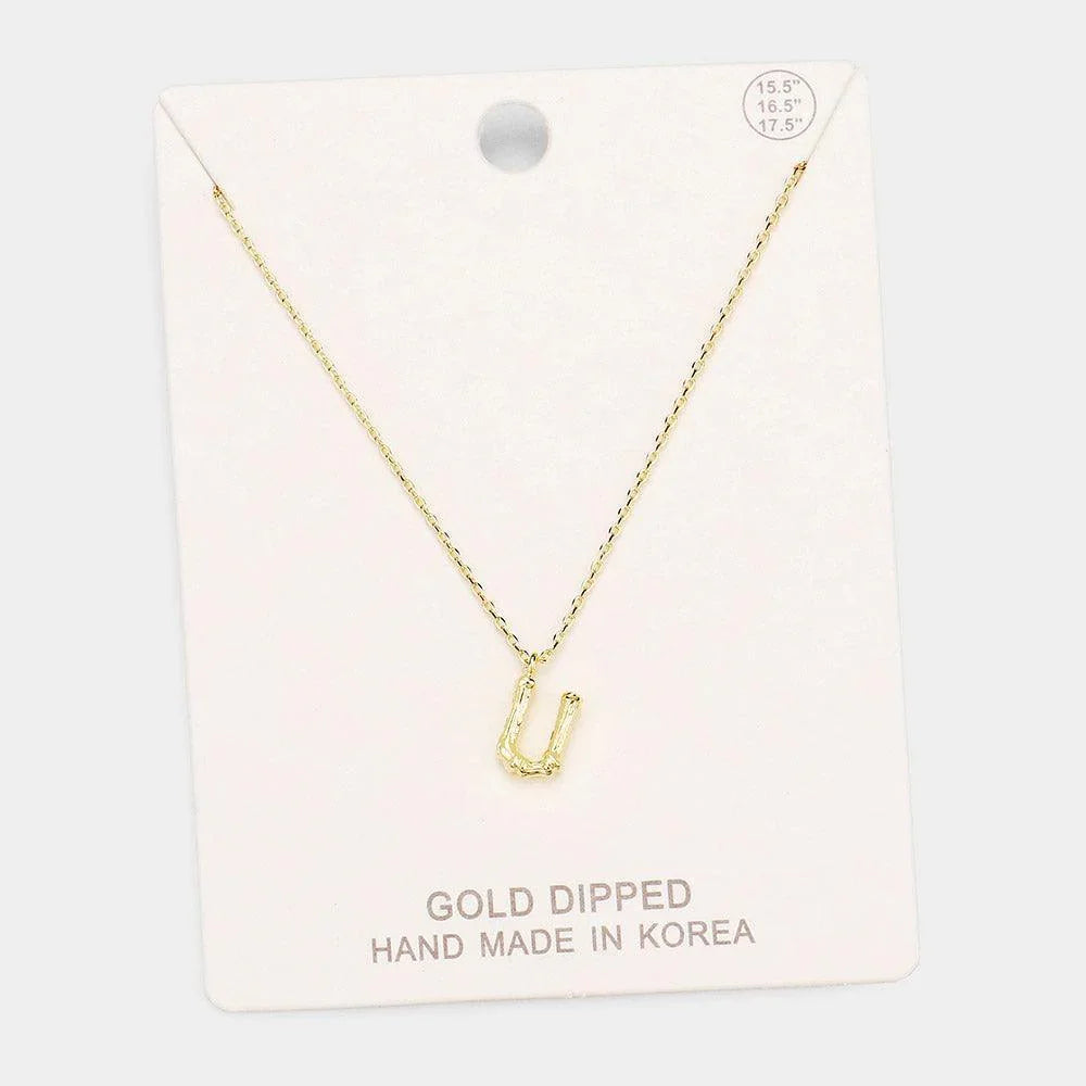 Gold Gold Dipped Monogram Metal Pendant Necklace - Jewelry Store by Erik Rayo