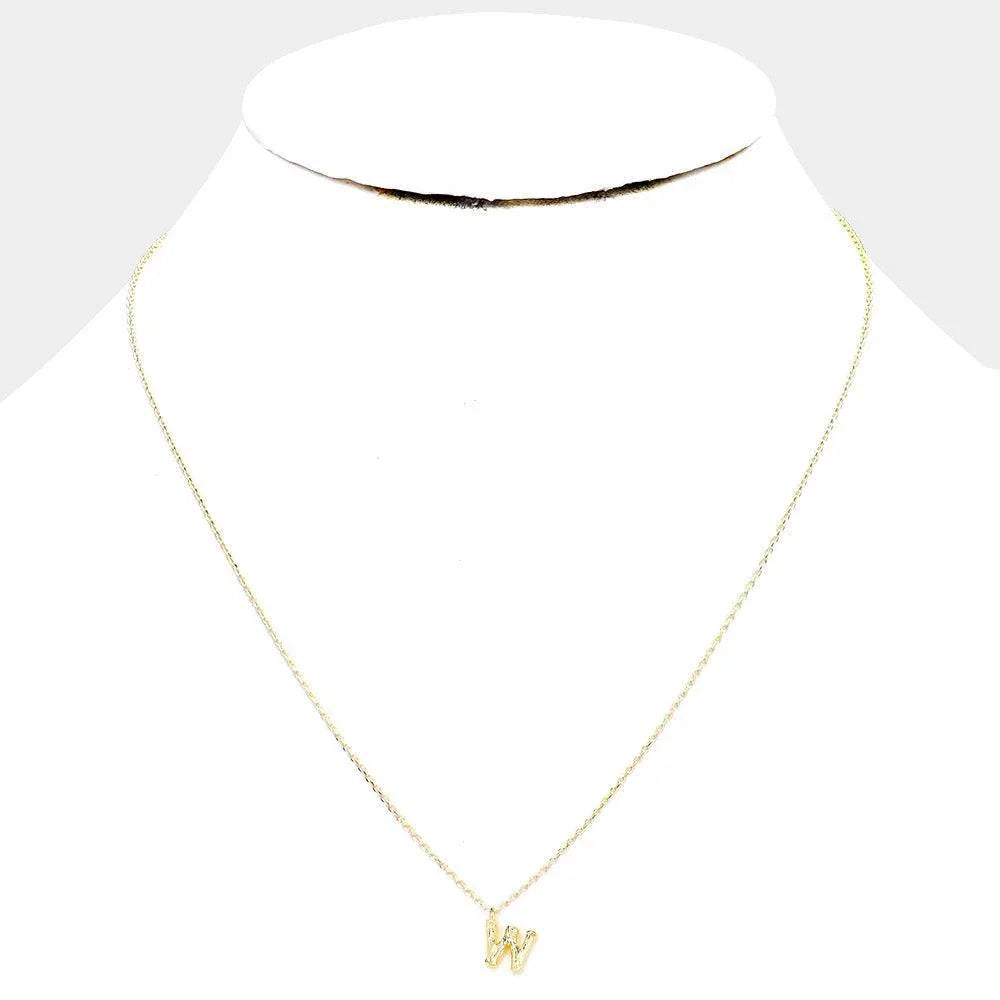 Gold Gold Dipped Monogram Metal Pendant Necklace - Jewelry Store by Erik Rayo